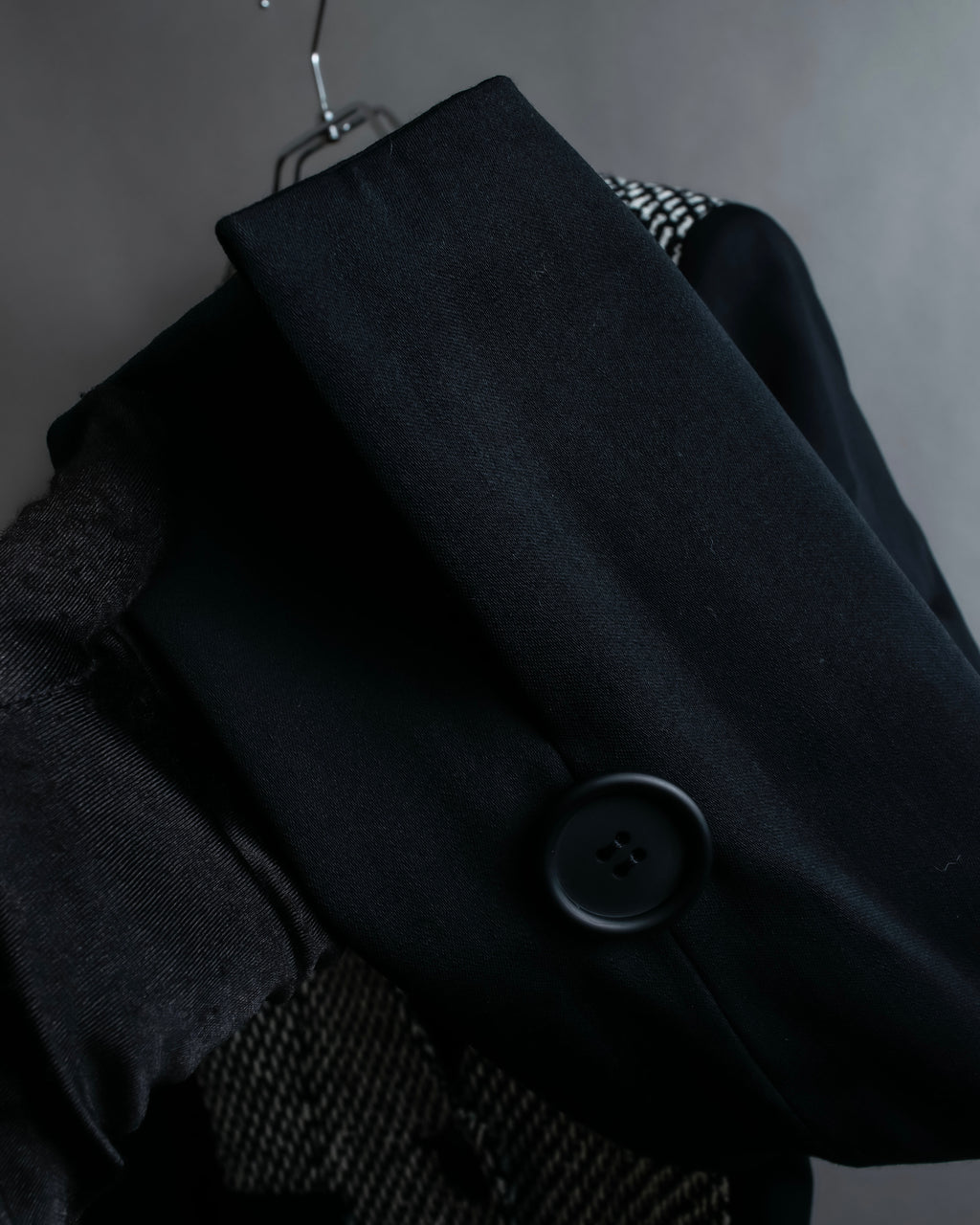 "Christian Dior" Jacquard switching design no-collar jacket