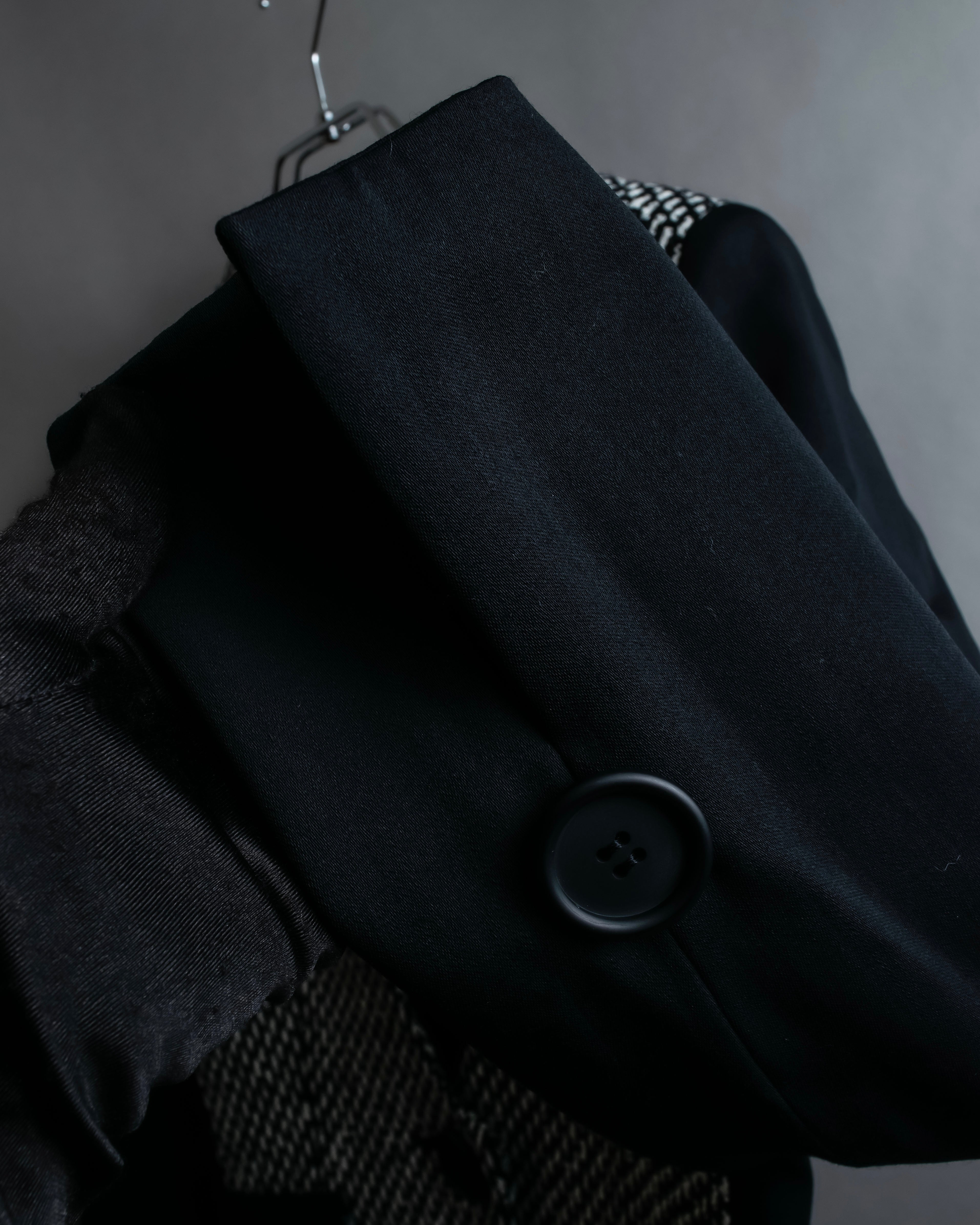 "Christian Dior" Jacquard switching design no-collar jacket