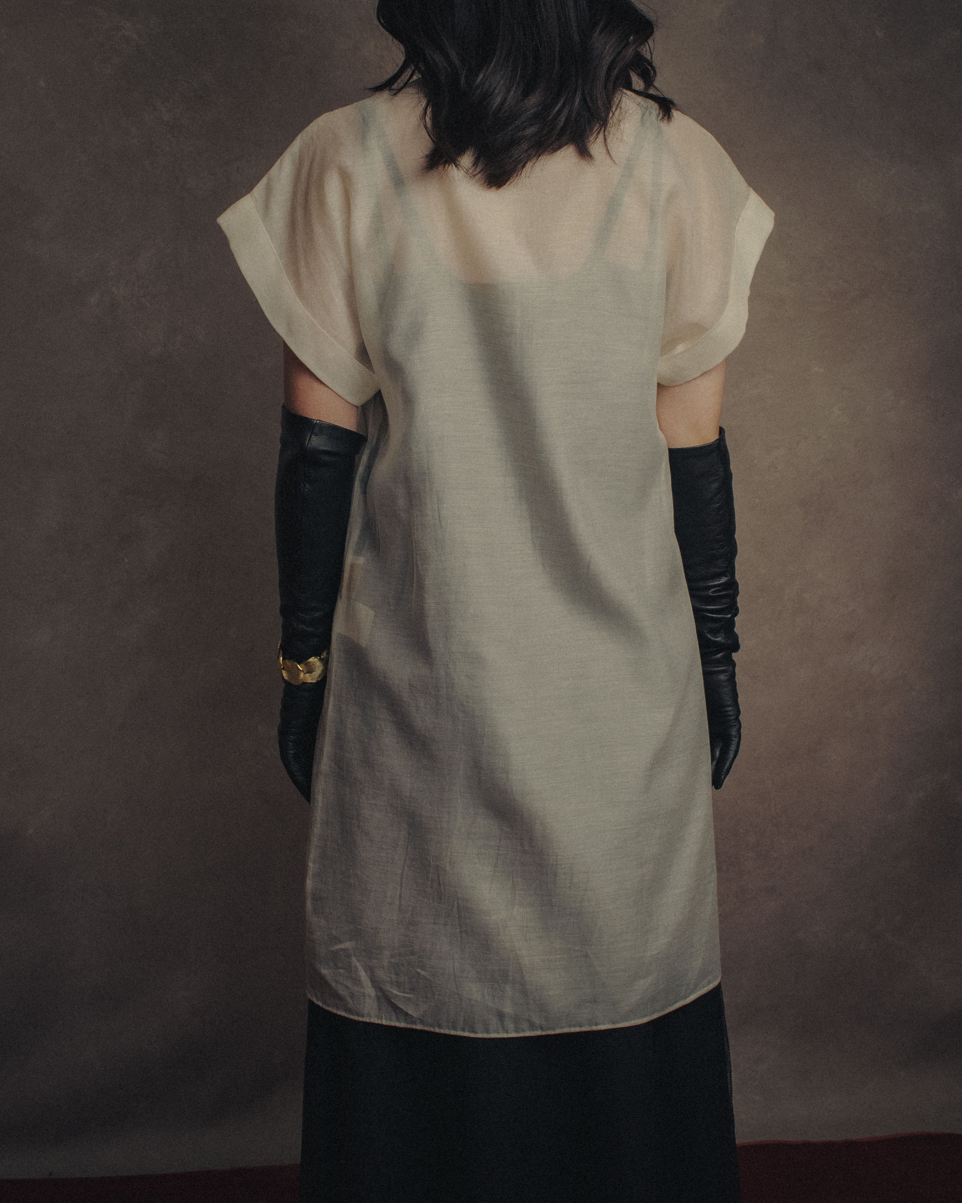 -SPECIAL- “VALENTINO ROMA” 2000’s sheer bow tie ruffled blouse
