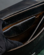 "PRADA" Aged metal parts design leather hand bag