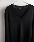 "GUCCI" G logo embroidered silk mix V-neck knit