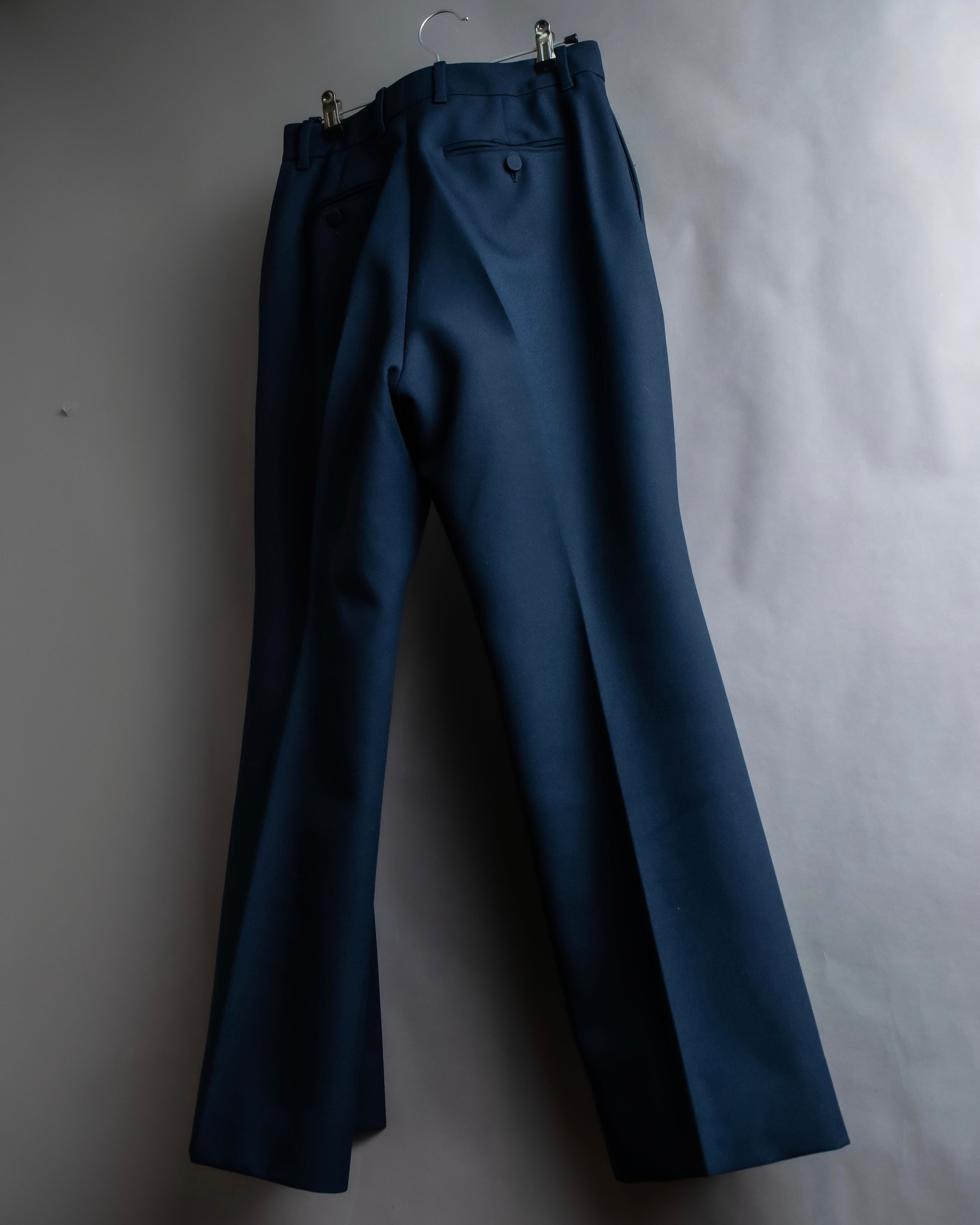 "GUCCI" Deep-tuck wool gently flared slacks