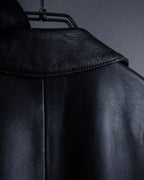 "Weekend Max Mara" Minimalist design center zip-up leather jacket