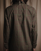 "Dries Van Noten" Longline windowpane check band collar shirt