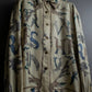 "HERMES" Natural animal pattern oversized silk shirt