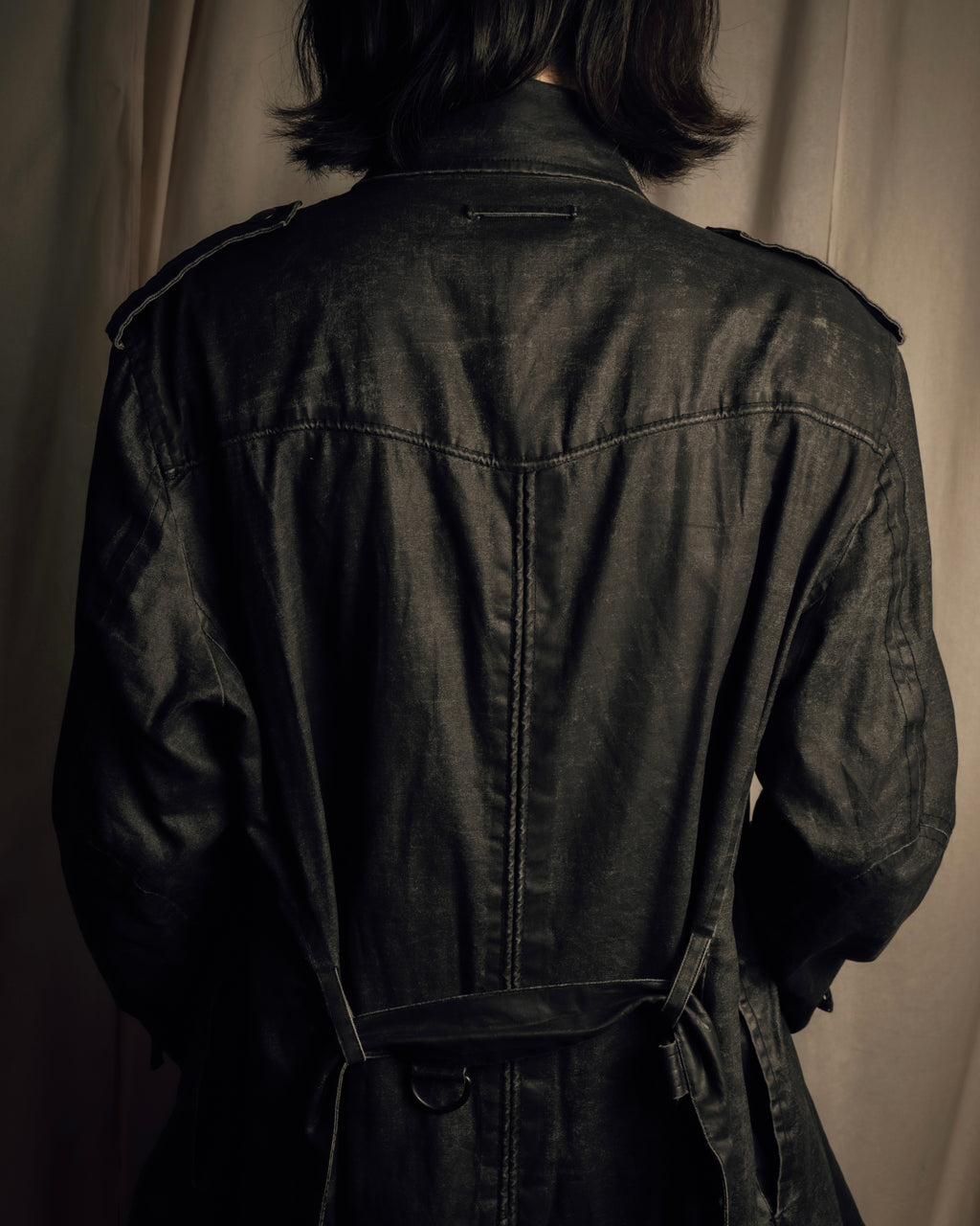 "JEAN PAUL GAULTIER" Firm finish double-zip belted mid-length coat