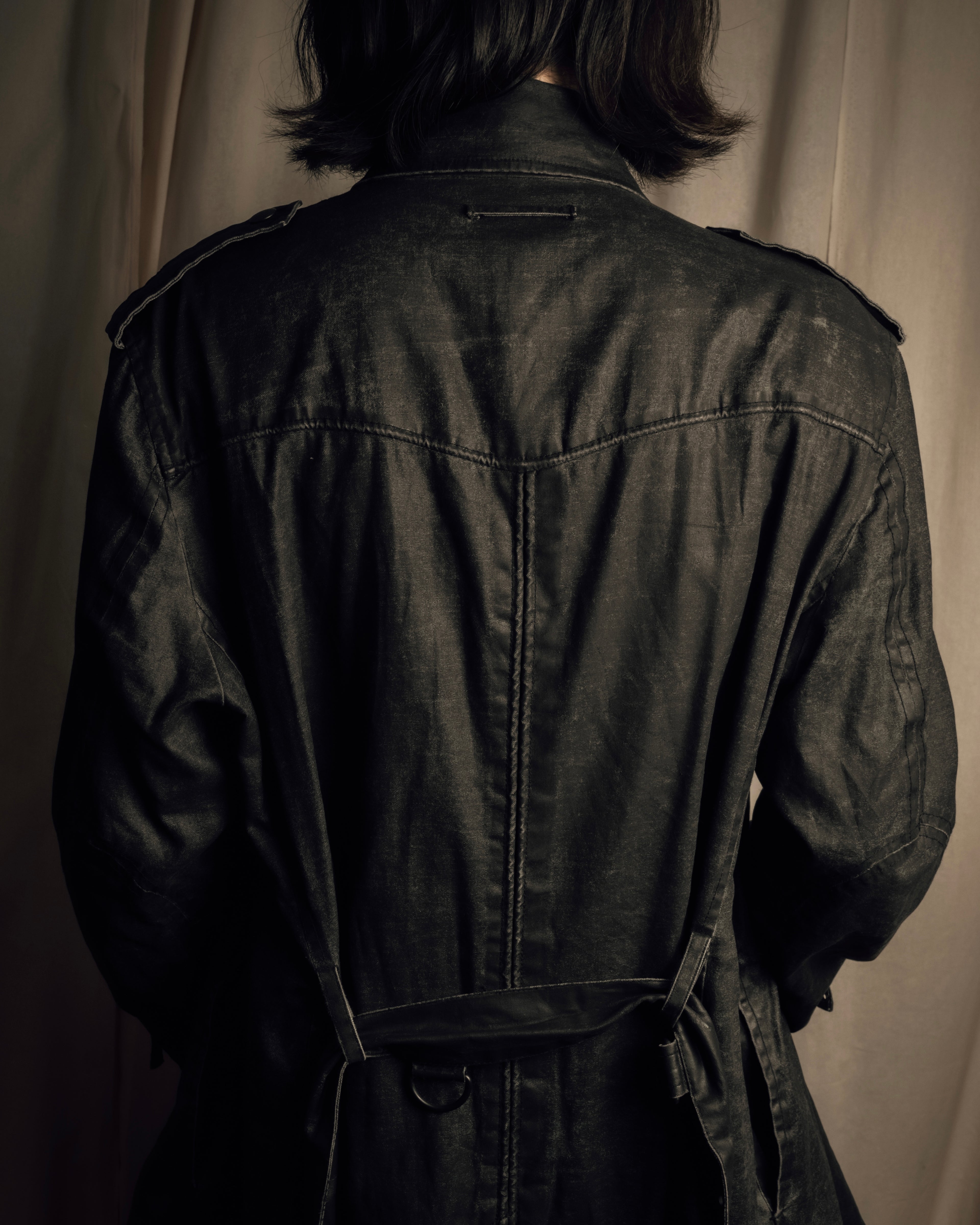 "JEAN PAUL GAULTIER" Firm finish double-zip belted mid-length coat