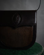 “Yves Saint Laurent” 80’s-90’s Cassandre embossed shoulder bag