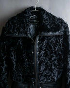 "HERMITAGE" Box silhouette double zipper fur blouson
