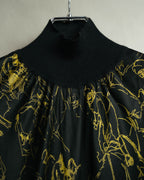 "Hermès" 00's Horse sketch print silk-paneled cashmere blend knit sweater