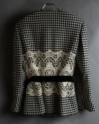 "Valentino Garavani" Houndstooth pattern lace velvet design set up