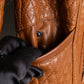 "EMPORIO ARMANI"  Quilted design brown color leather jacket