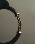 “Salvatore Ferragamo” 90’s-10’s Dark brown double Gancini bangle