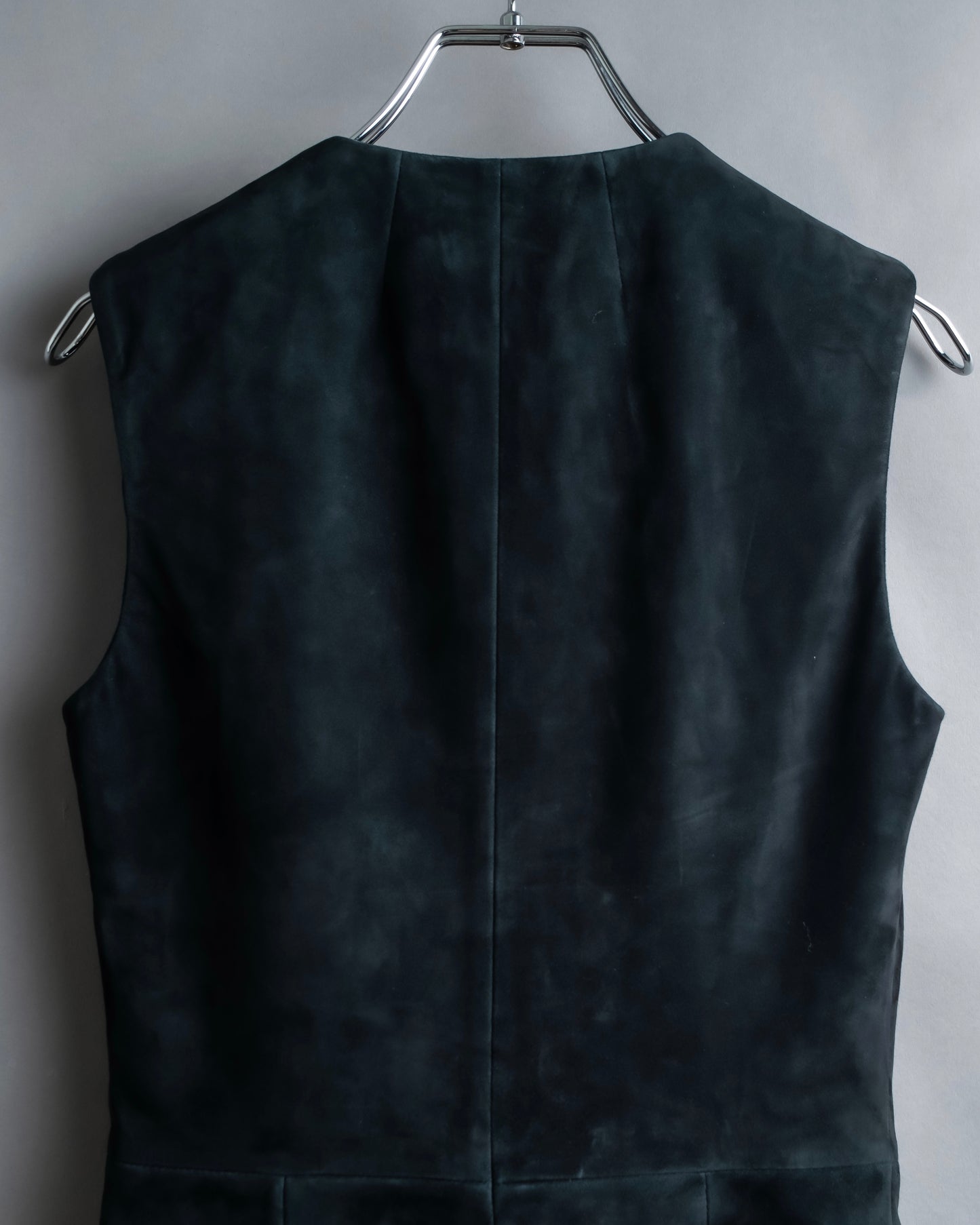 "BALENCIAGA" Lamb leather suede sleeveless dress