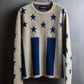 "LIBERAL ARTS" Star pattern oversized knit pullover