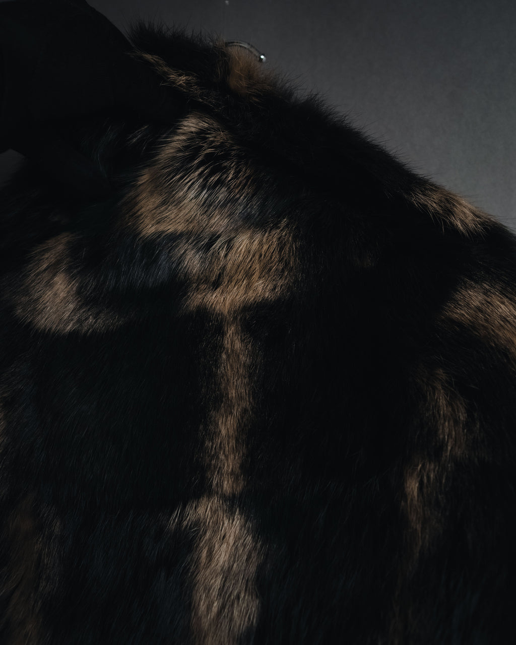 "BIEMME" 00’s striped rabbit fur belted coat