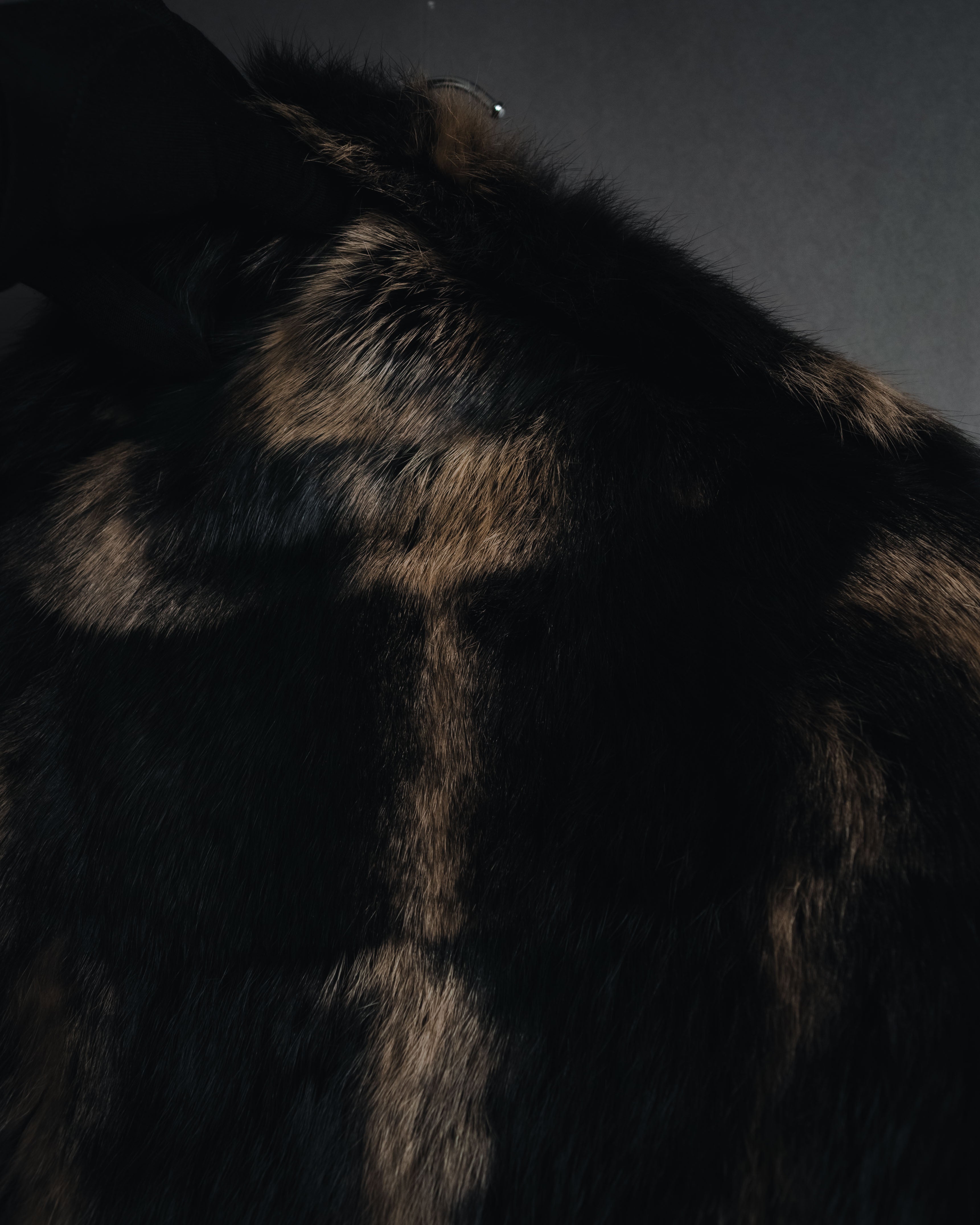 "BIEMME" 00’s striped rabbit fur belted coat