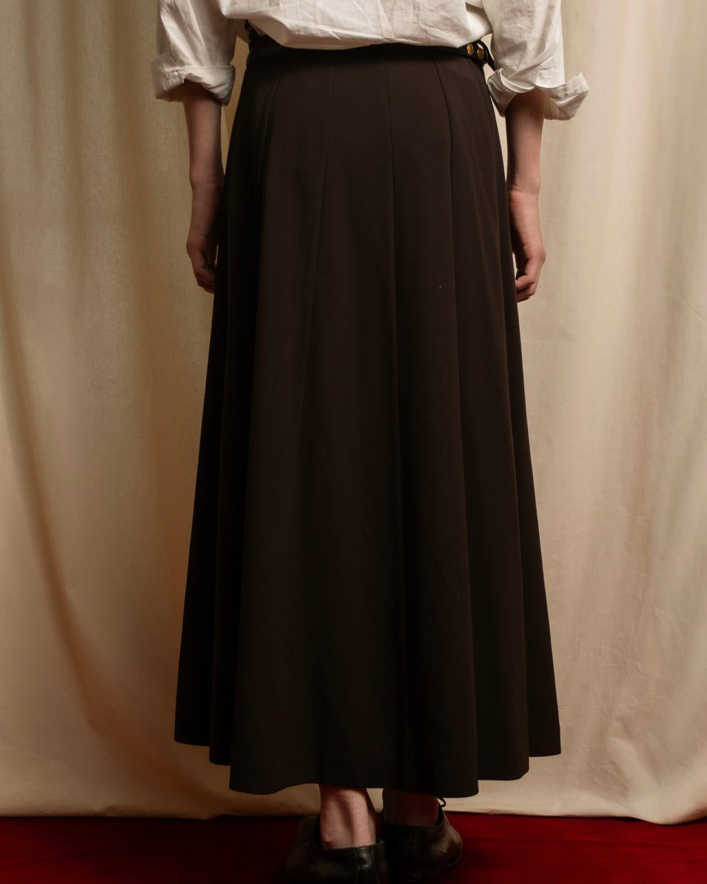 "HERMES" 90's Gold parts design derived from horse tack flared skirt