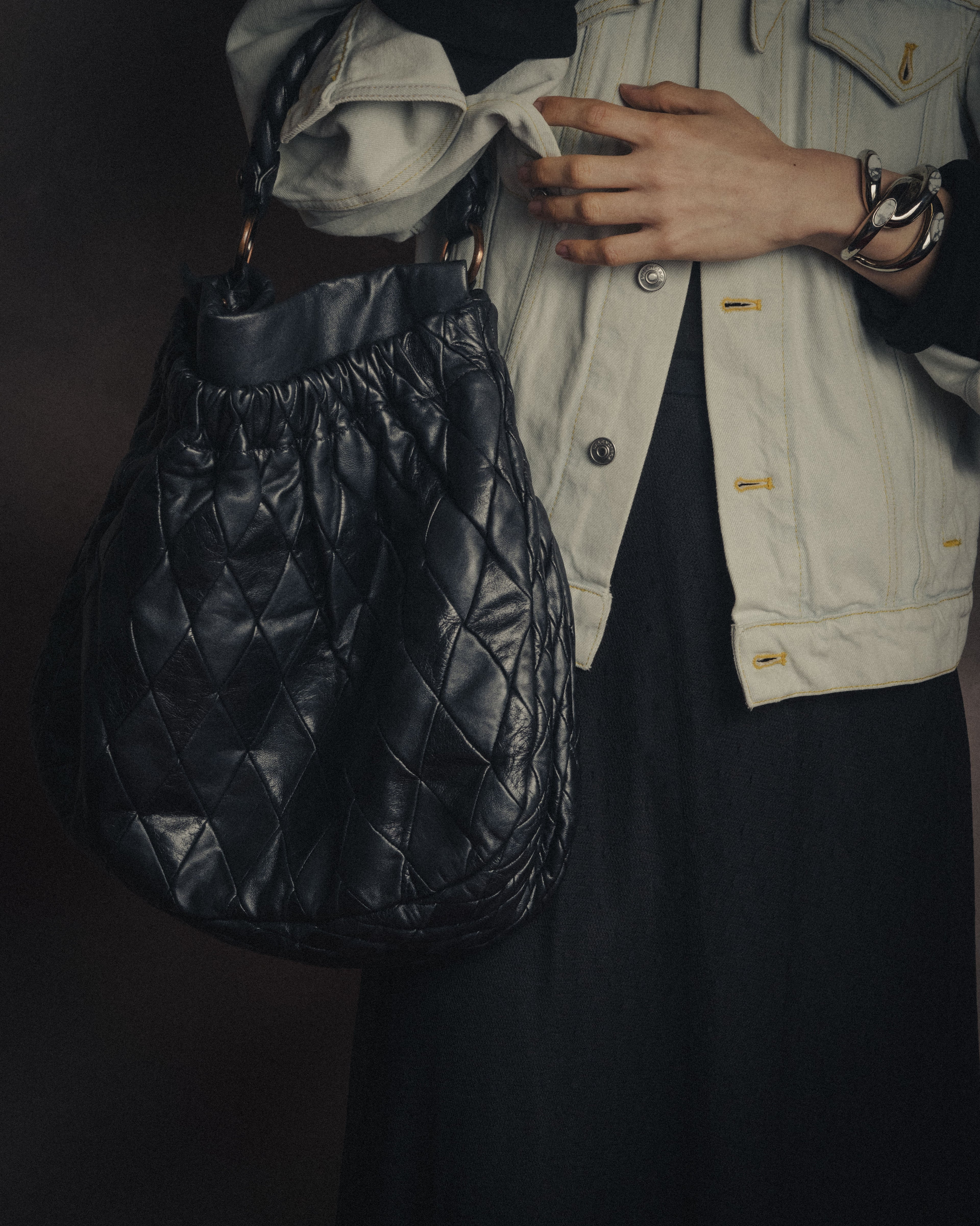 -SPECIAL- “miu miu” 2008-2012 Matelassé braided handle hobo bag