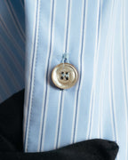 -SPECIAL- "GUCCI" 2010's-20's Pearl embellished detachable collar striped long shirt