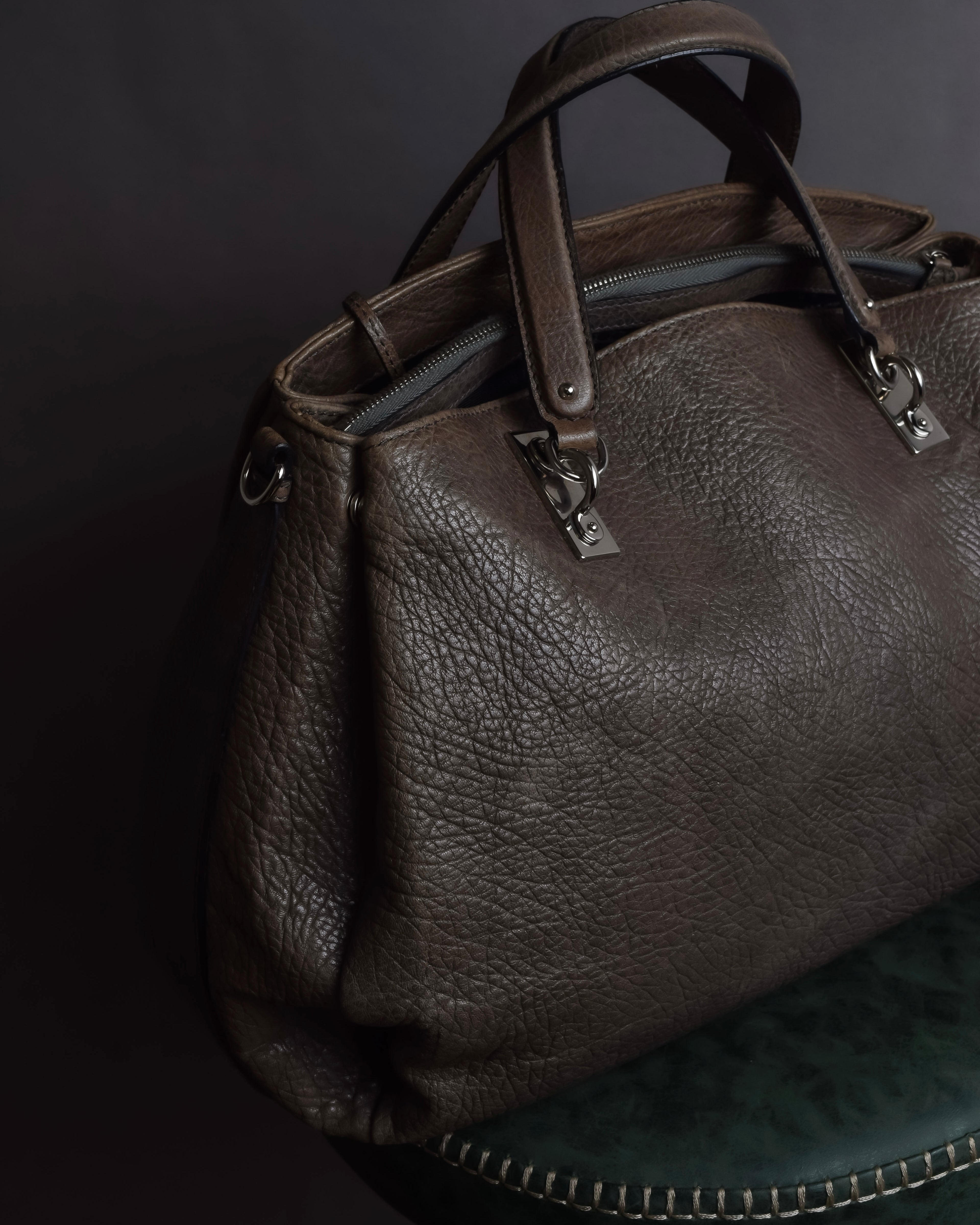 "CELINE" Softly structured leather city bag