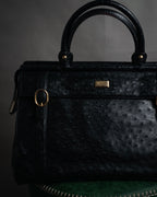 “pierre cardin” 80’s-90’s Ostrich leather structured doctor bag
