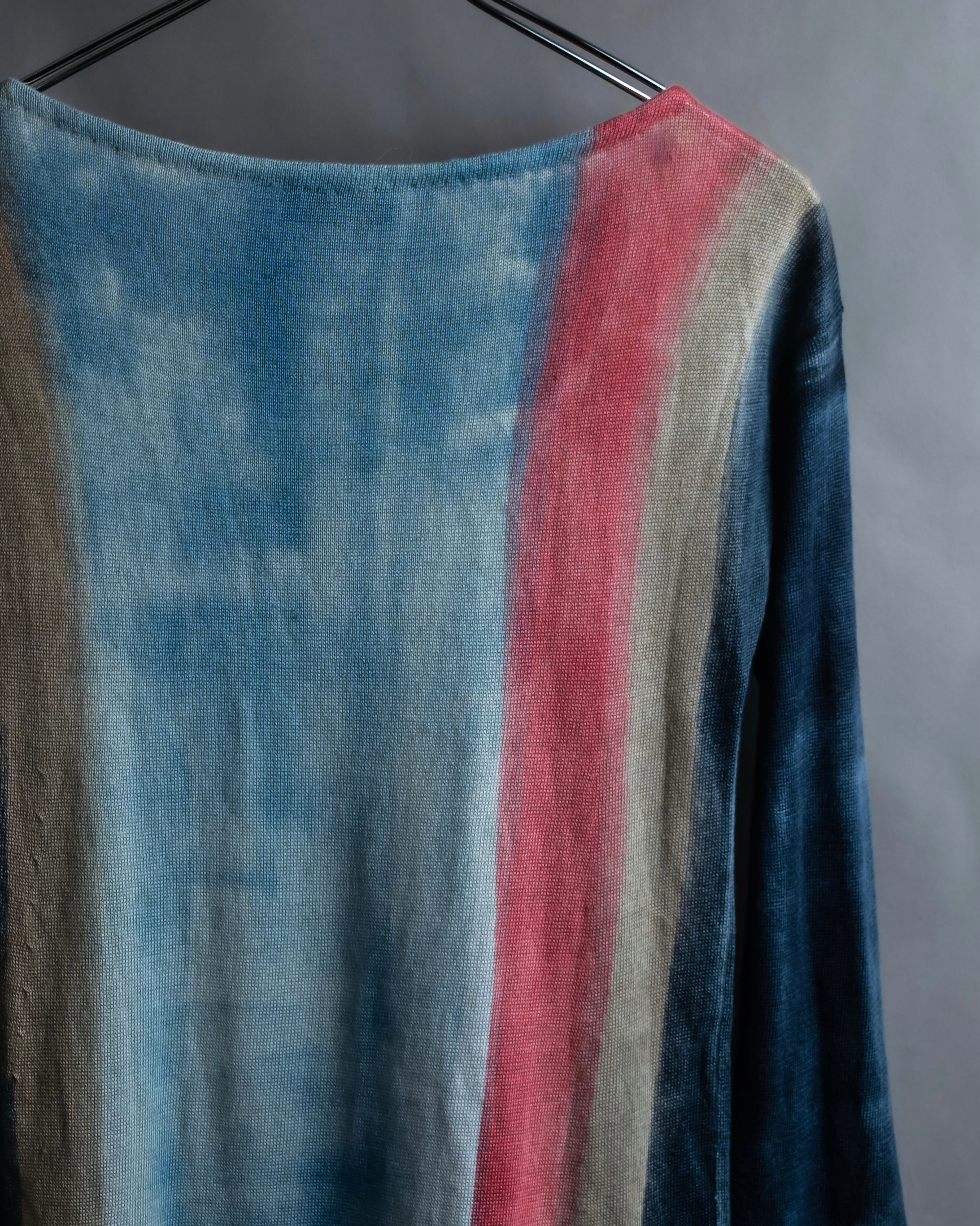 "Loro Piana" Hand-painted gradient knit tunic