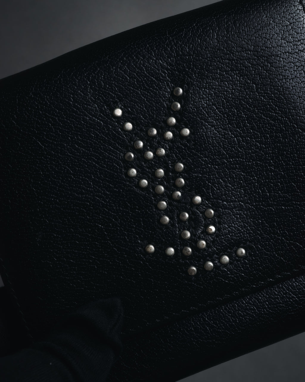 "YVES SAINT LAURENT" Stud-embellished monogram bi-fold wallet