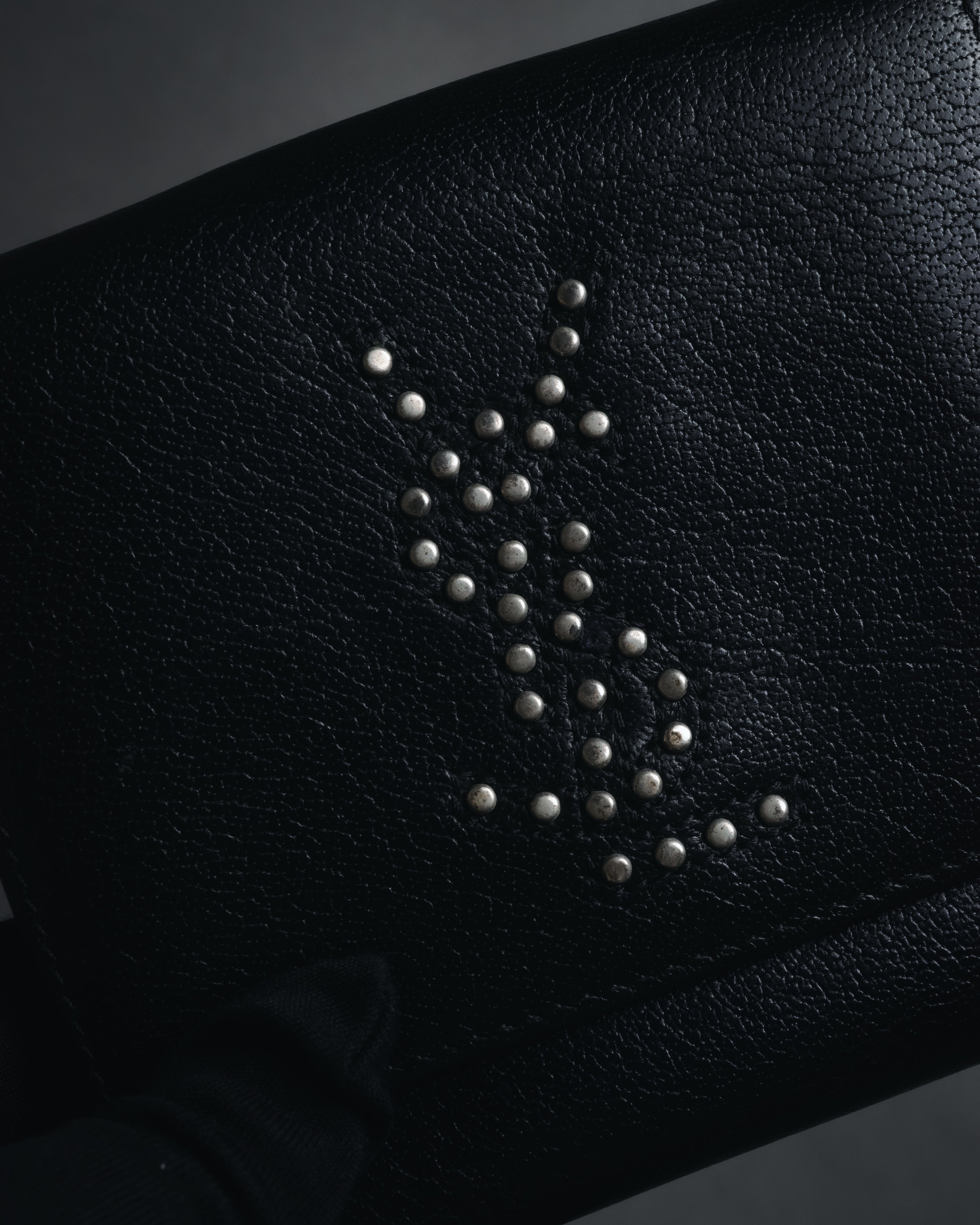 "YVES SAINT LAURENT" Stud-embellished monogram bi-fold wallet