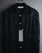 "VALENTINO MISS V" Late 80s botanical lace polo shirt