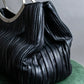 "GIANNI VERSACE" Random pleated medusa motif one handle bag