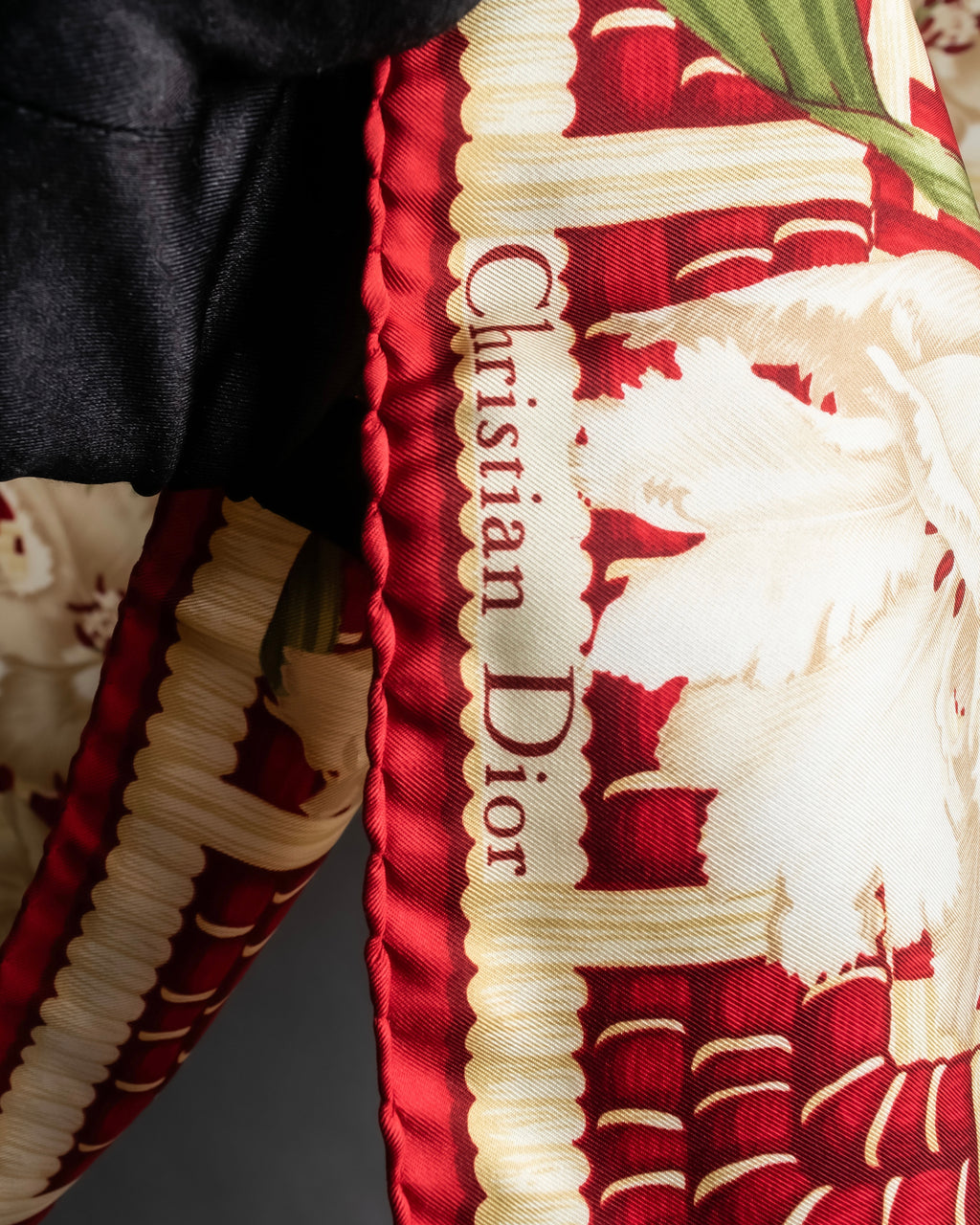 "Christian Dior" Houndstooth floral square scarf