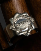 "JEAN PAUL GAULTIER" Logo engraved oval motif silver 925 rope ring