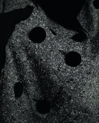 –SPECIAL– "CELINE" 70’s-80’s Classic tweed velvet-collar long coat