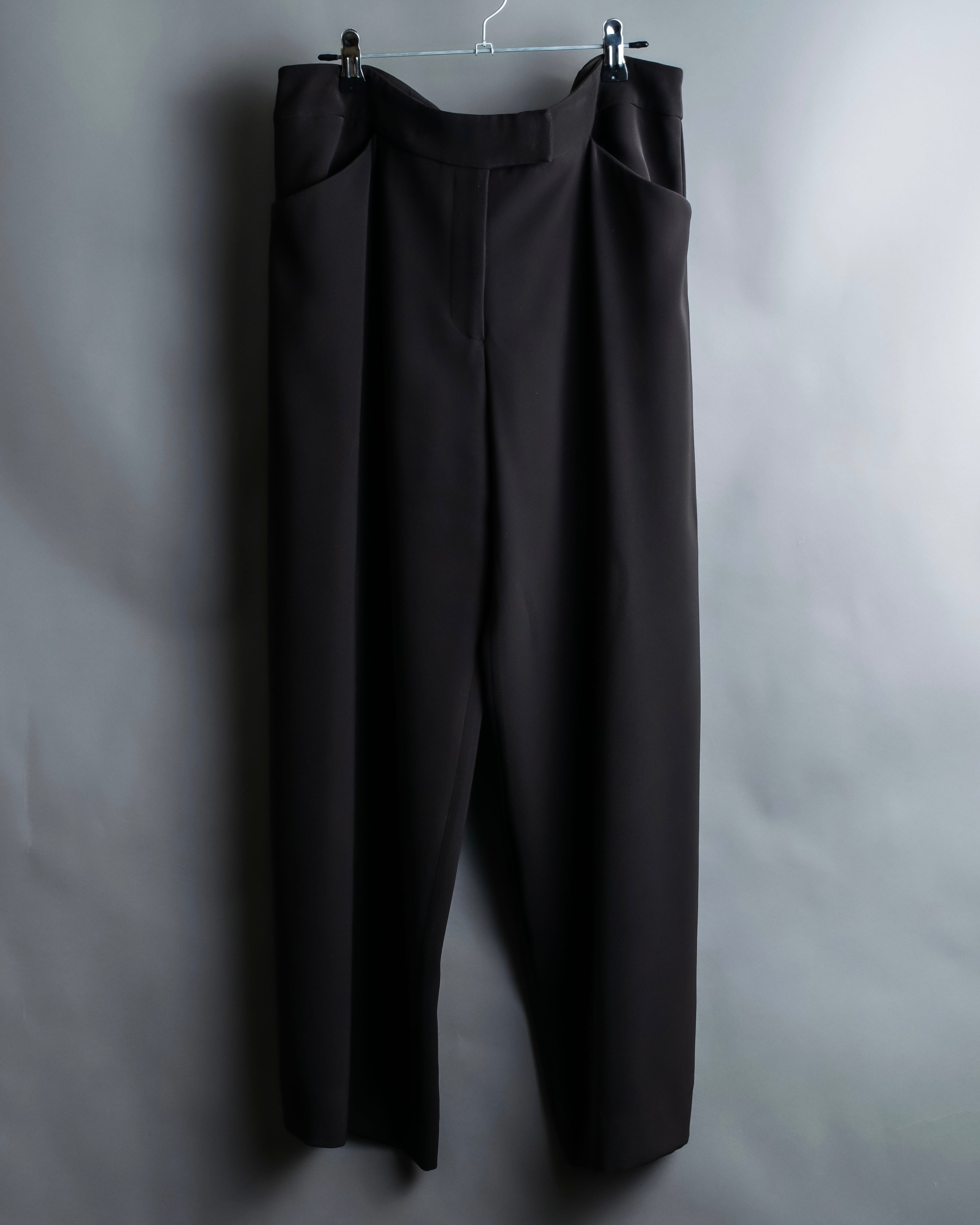 "GIORGIO ARMANI" Soft texture  brown wide slacks