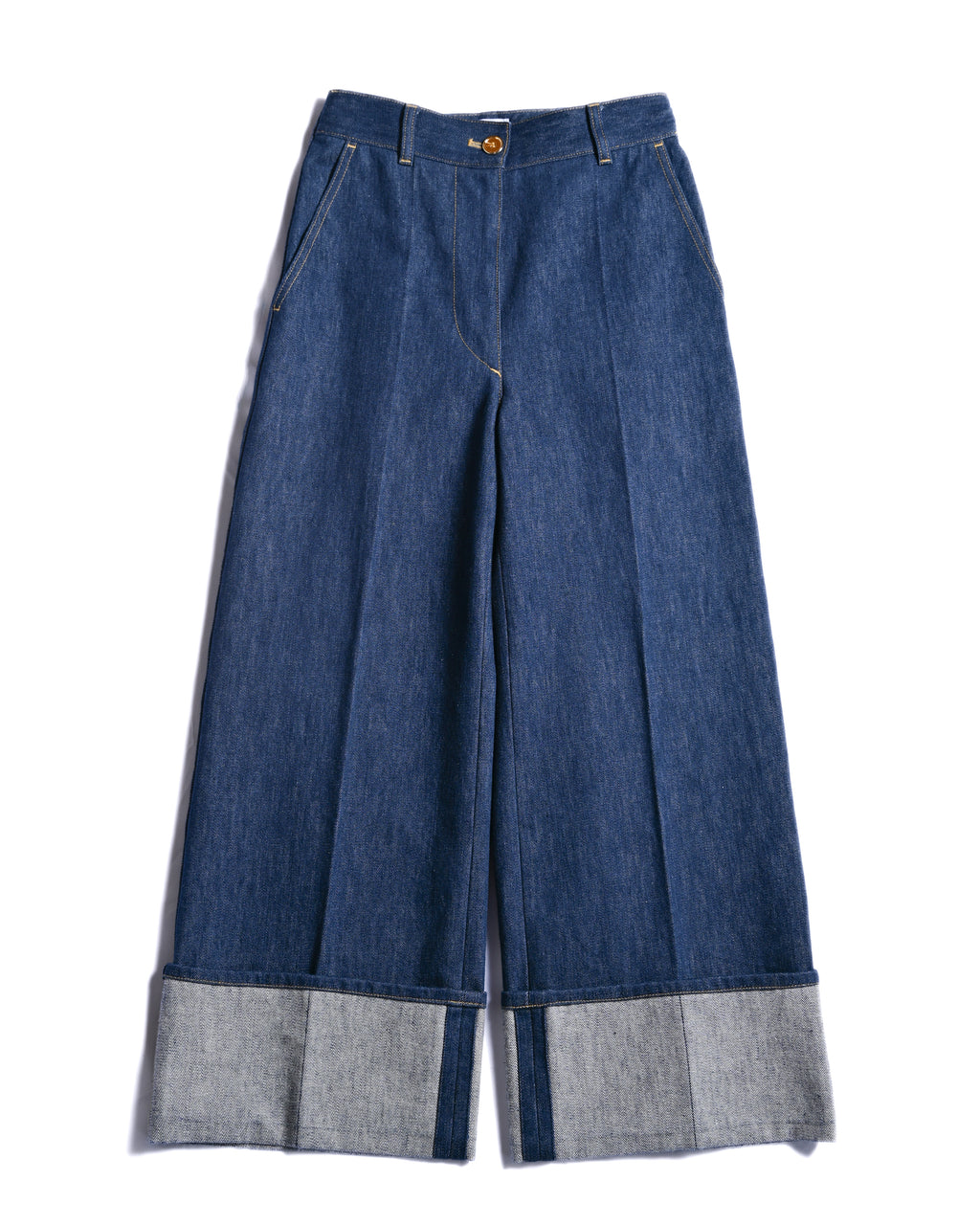 PATOU/ “Iconic Denim Trousers” Rolle Up Designed Denim