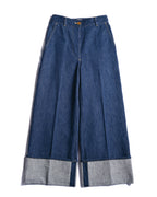PATOU/ “Iconic Denim Trousers” Rolle Up Designed Denim