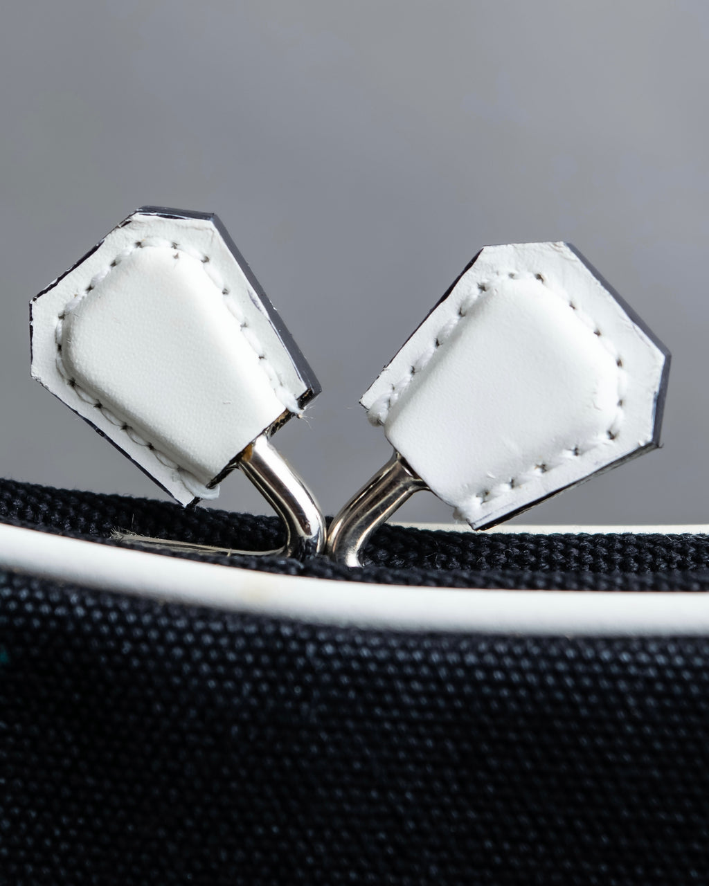 "PRADA" Clasp design monotone color bowling bag