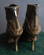 "Dior" Vintage style processing brown heel pumps