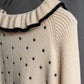 "Christian Dior" Star print frill detail cable knit tunic pullover