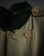 “Yves Saint Laurent” 80’s-90’s Corduroy collar belted trench coat