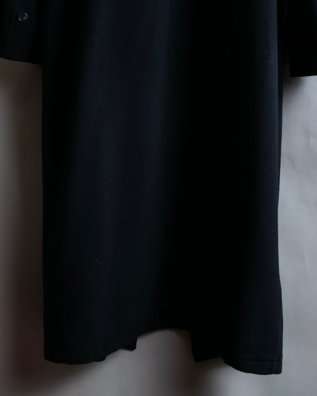 "GIANNI VERSACE UPDATE"
 Fur trimmed wool cashmere maxi double breasted coat