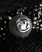 "GUCCI" Ribbon motif pearl top design silver ring