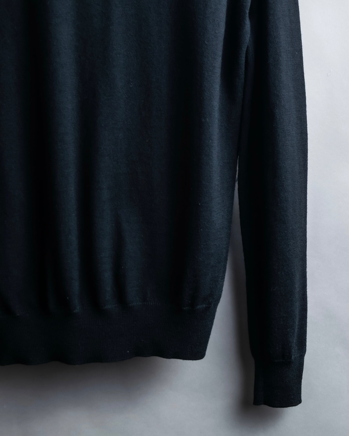 "PRADA" V-neck relaxed wool high gauge knit pullover