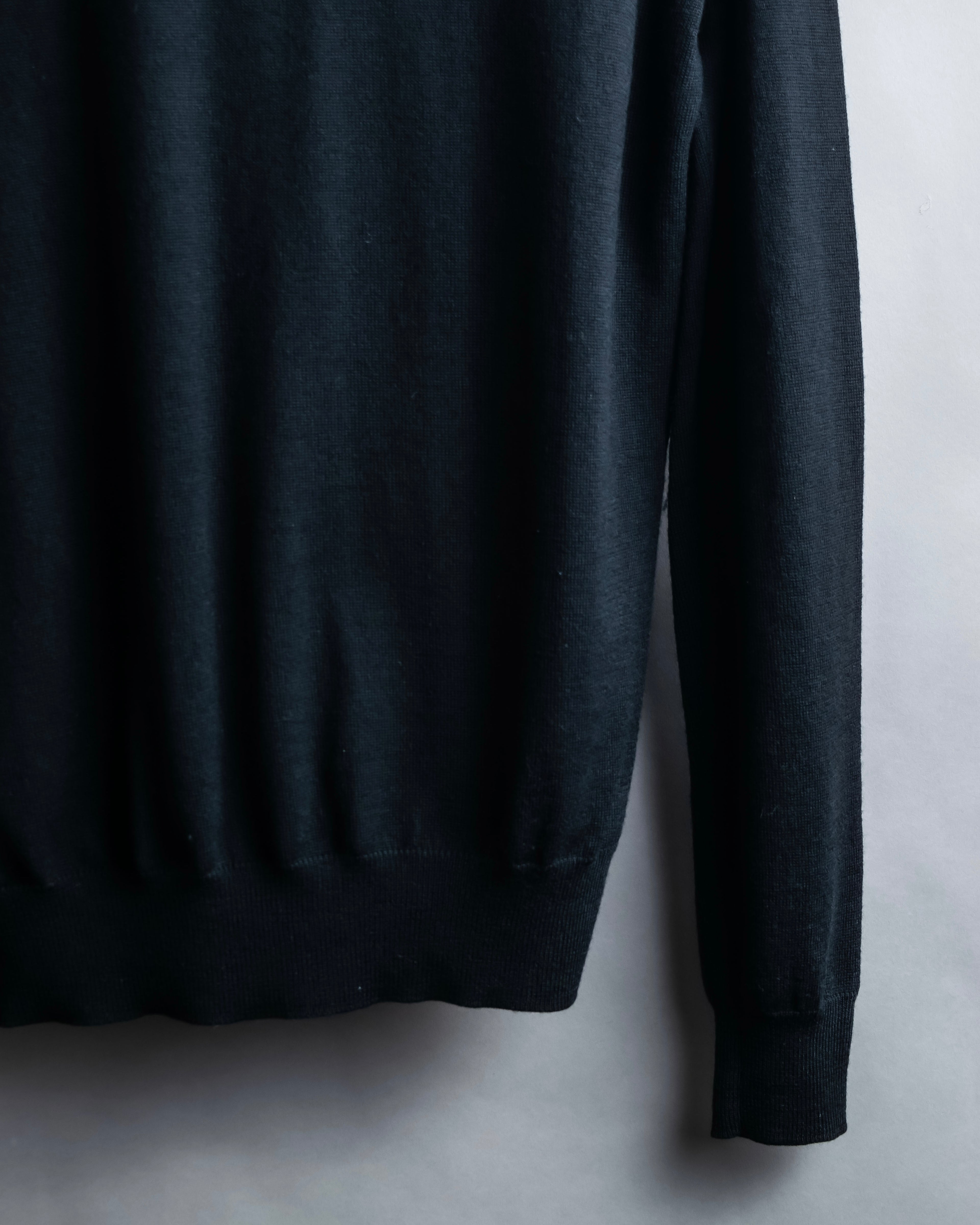 "PRADA" V-neck relaxed wool high gauge knit pullover