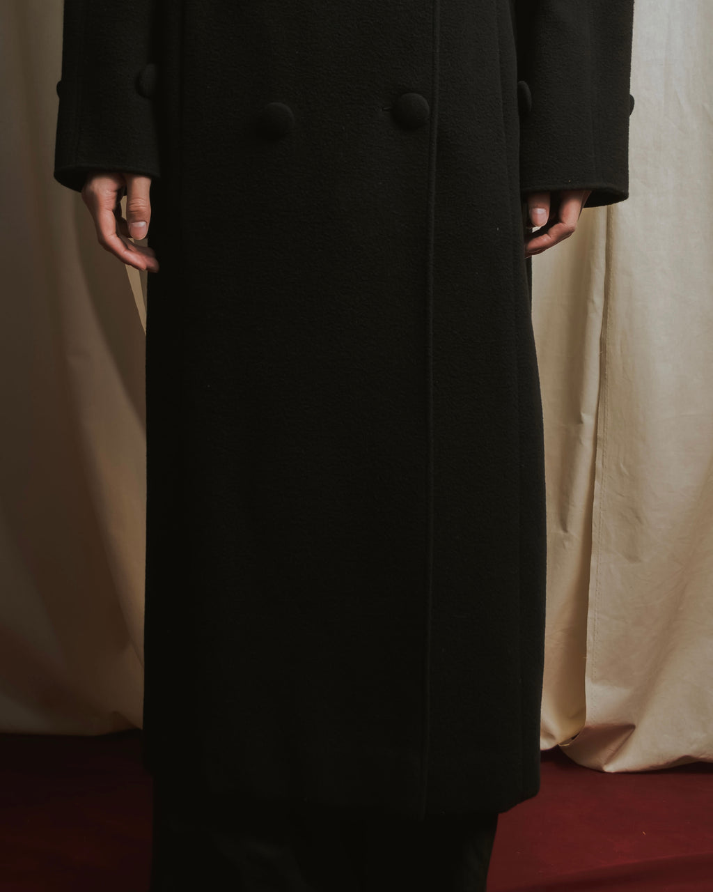 "Karl Lagerfeld" 80's-90's Round collar curvaceous coat