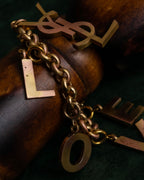 "YVES SAINT LAURENT" LOVE typography &amp; Cassandra motif design bracelet