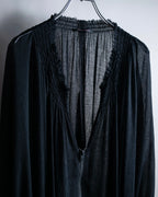 "TAKESHI KOSAKA by Y's Pink Label" Transparent balloon sleeve zip blouson