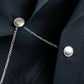 "Y's" Chain fastening design peak lapel short length tailored jacket