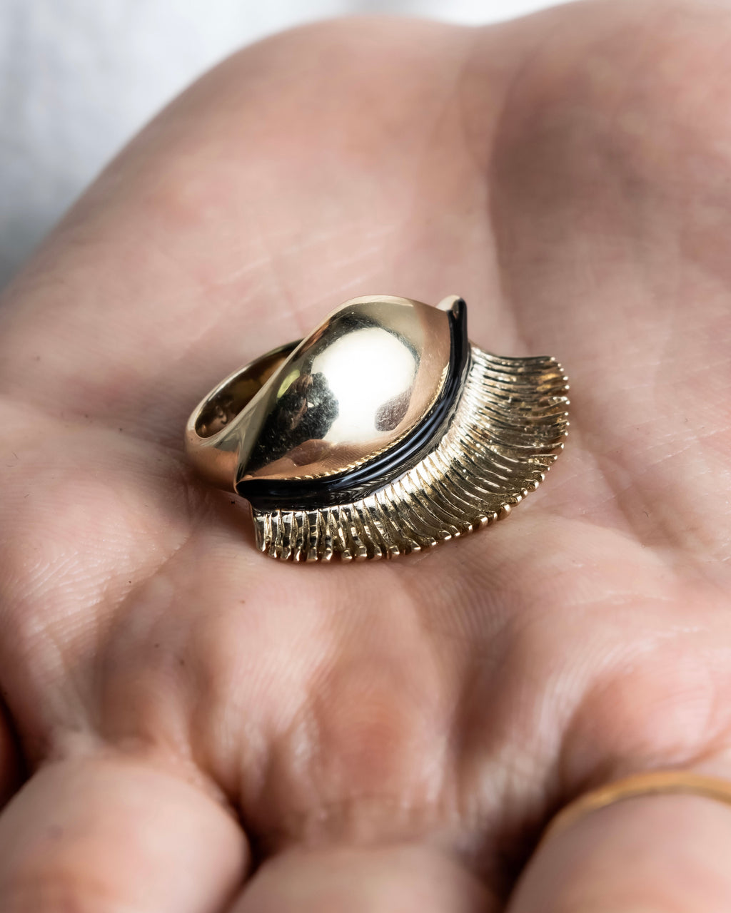 "Dior" Feather motif antique style ring